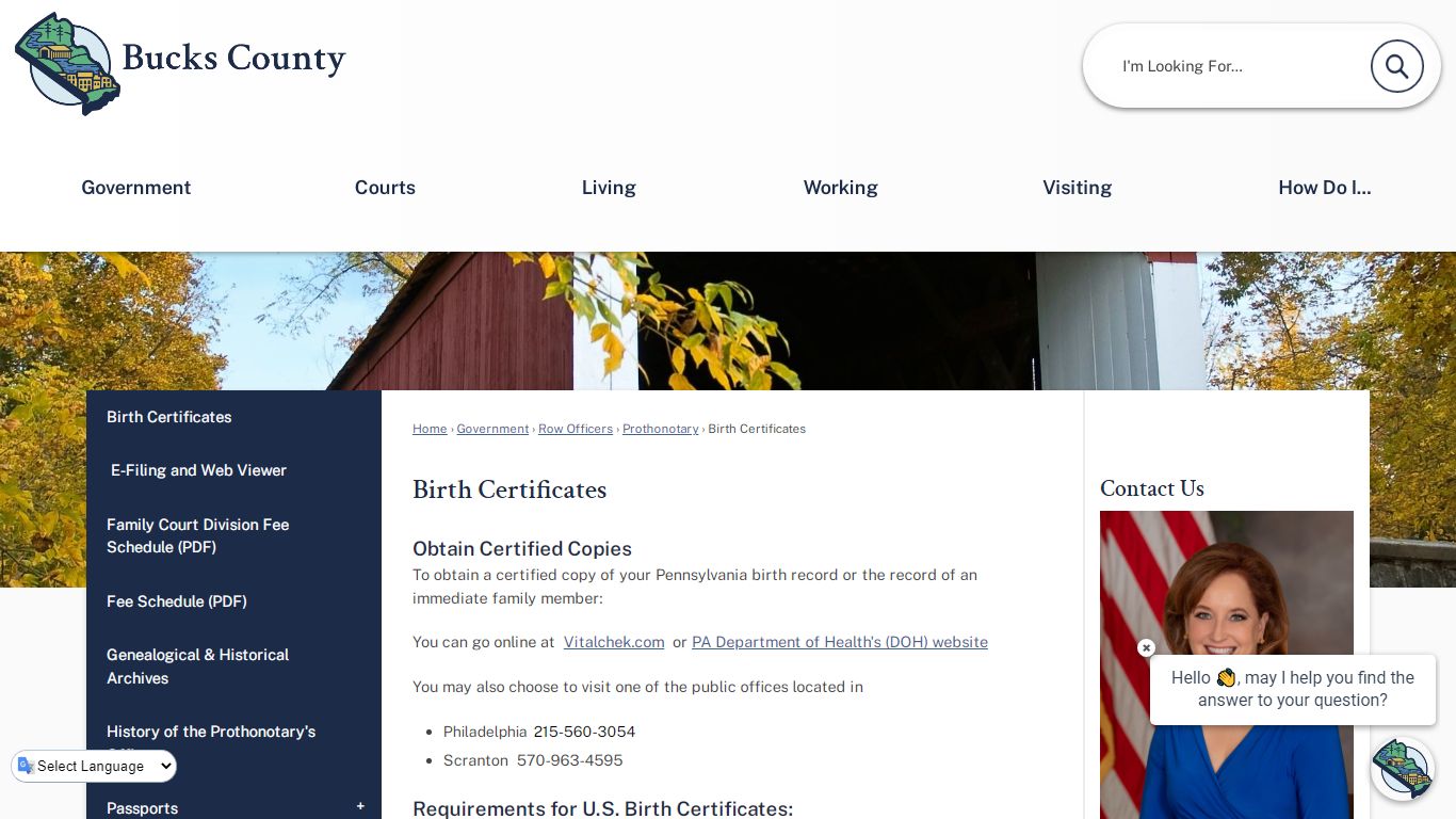 Birth Certificates | Bucks County, PA